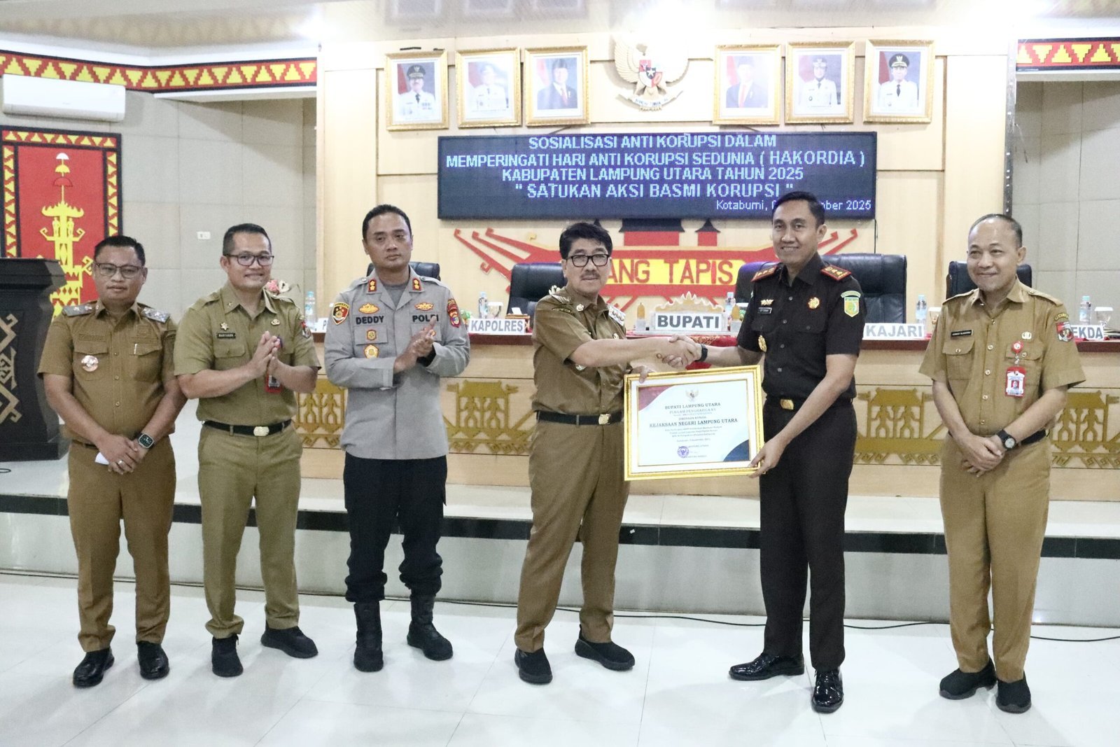 Pemkab Lampung Utara Perkuat Budaya Integritas Melalui Sosialisasi Anti Korupsi Hakordia 2025