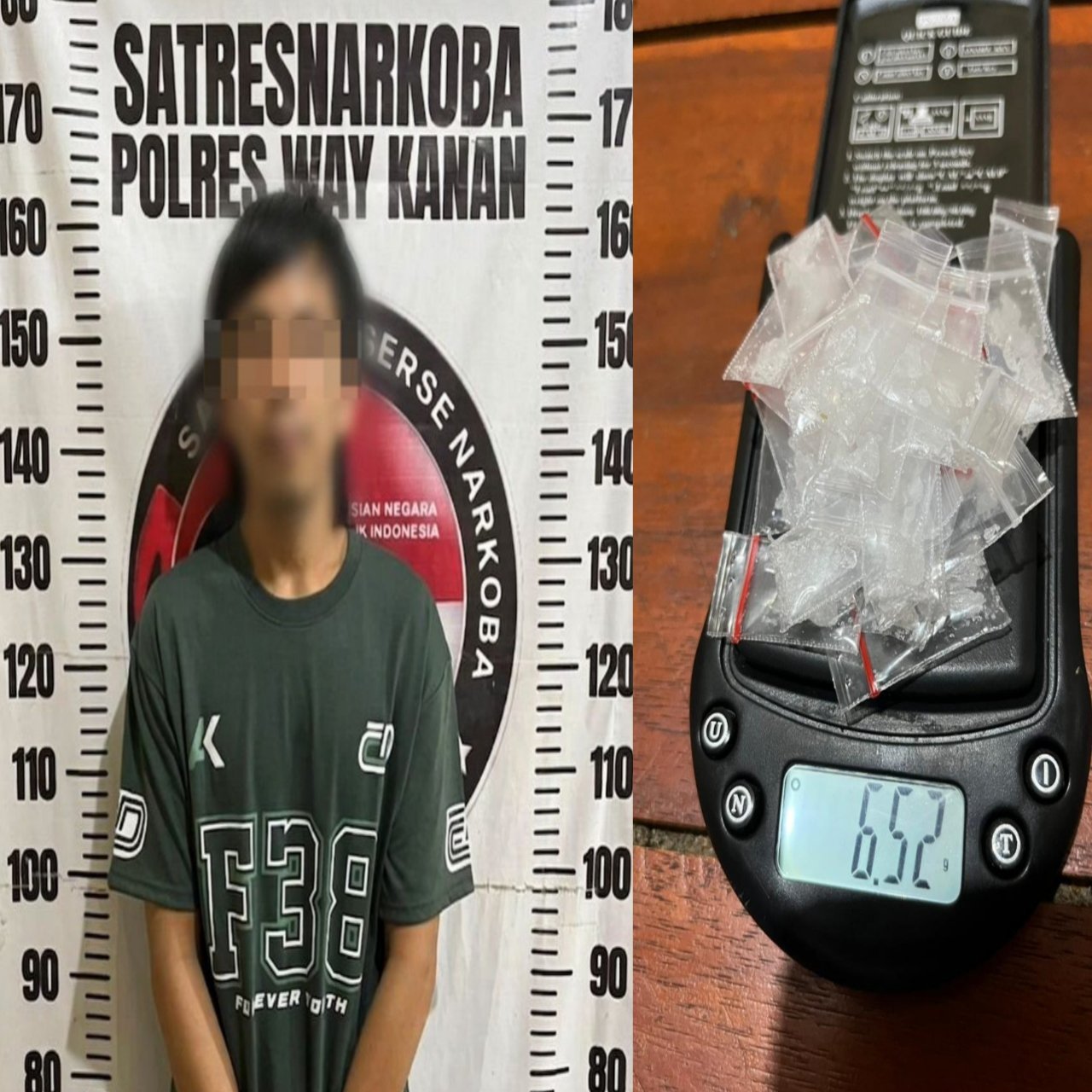 Diduga Edarkan Sabu 6,52 Gram, Seorang Pria Asal Way Kanan Dibekuk Polisi