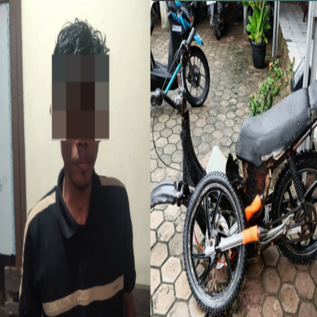 Bawa Kabur Motor Curian, Pelaku Curat Sepeda Motor Alami Laka Tunggal Diamankan Polisi di Baradatu